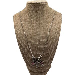 Vintage Kis Birthstone Brats Necklace Charm Silver Tone